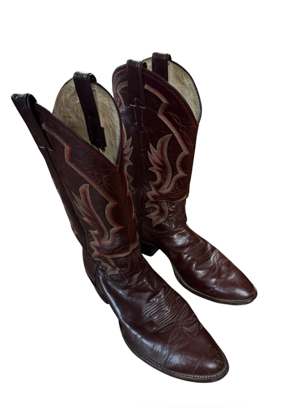 Men’s Vint Justin Size 9D Style #1275 Brownish Red Cowboy Western Leather Boots
